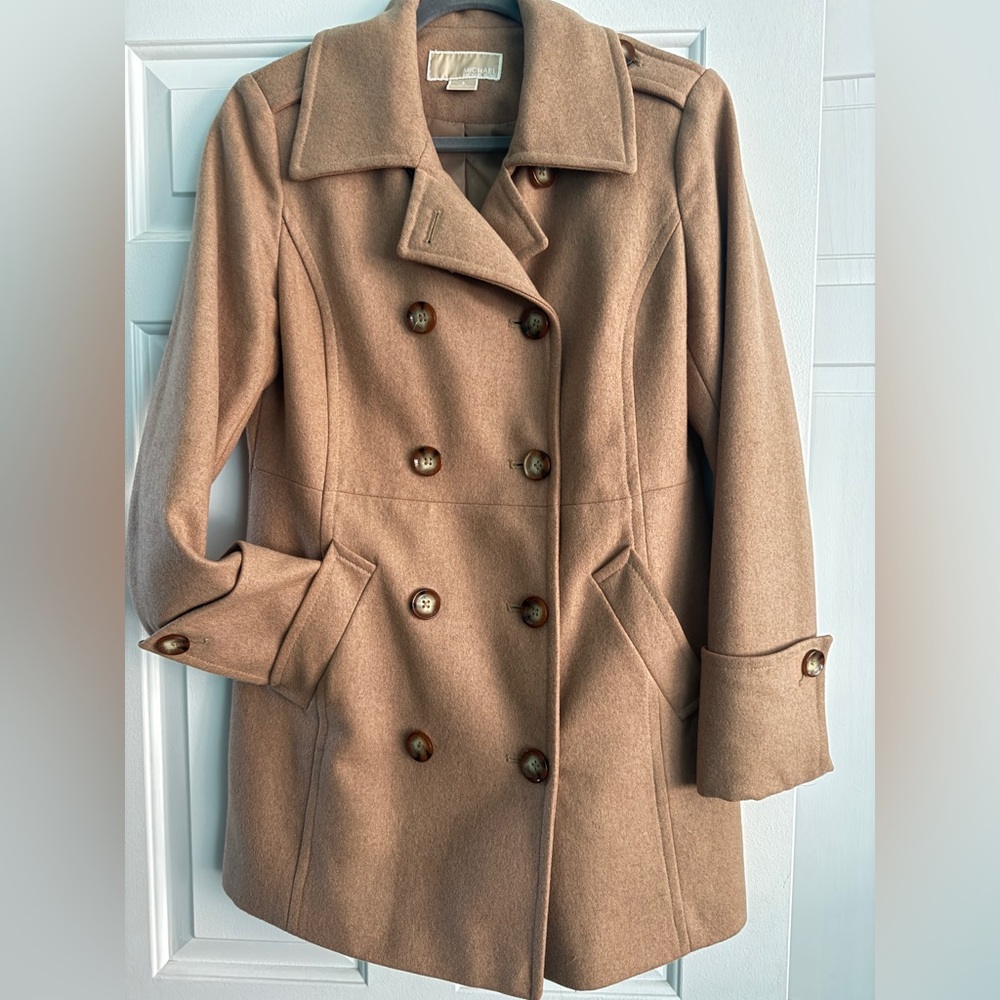 Michael Kors Women's Tan Double-Breasted Coat